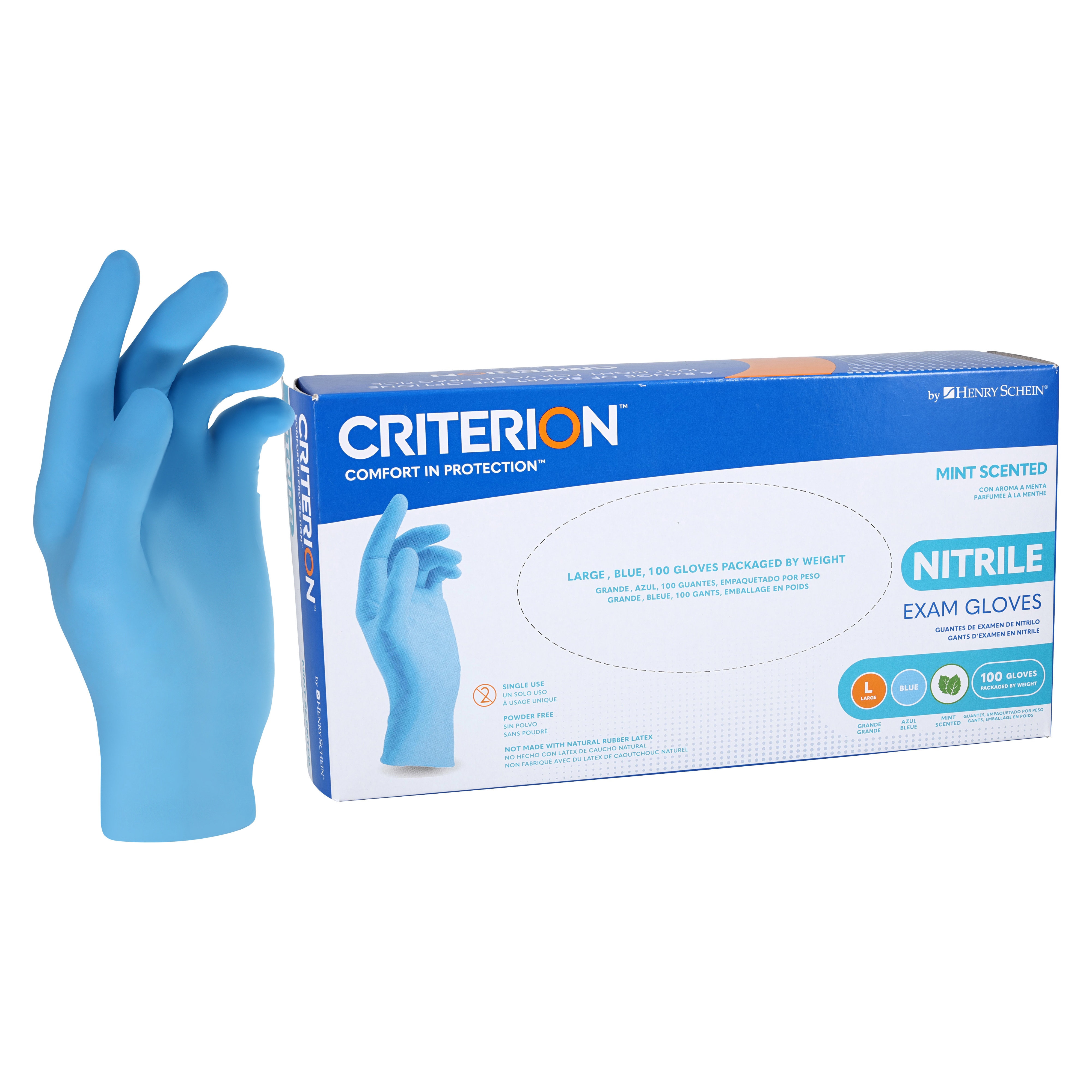 Criterion Nitrile Exam Gloves Large Blue Non-Sterile 100/Bx