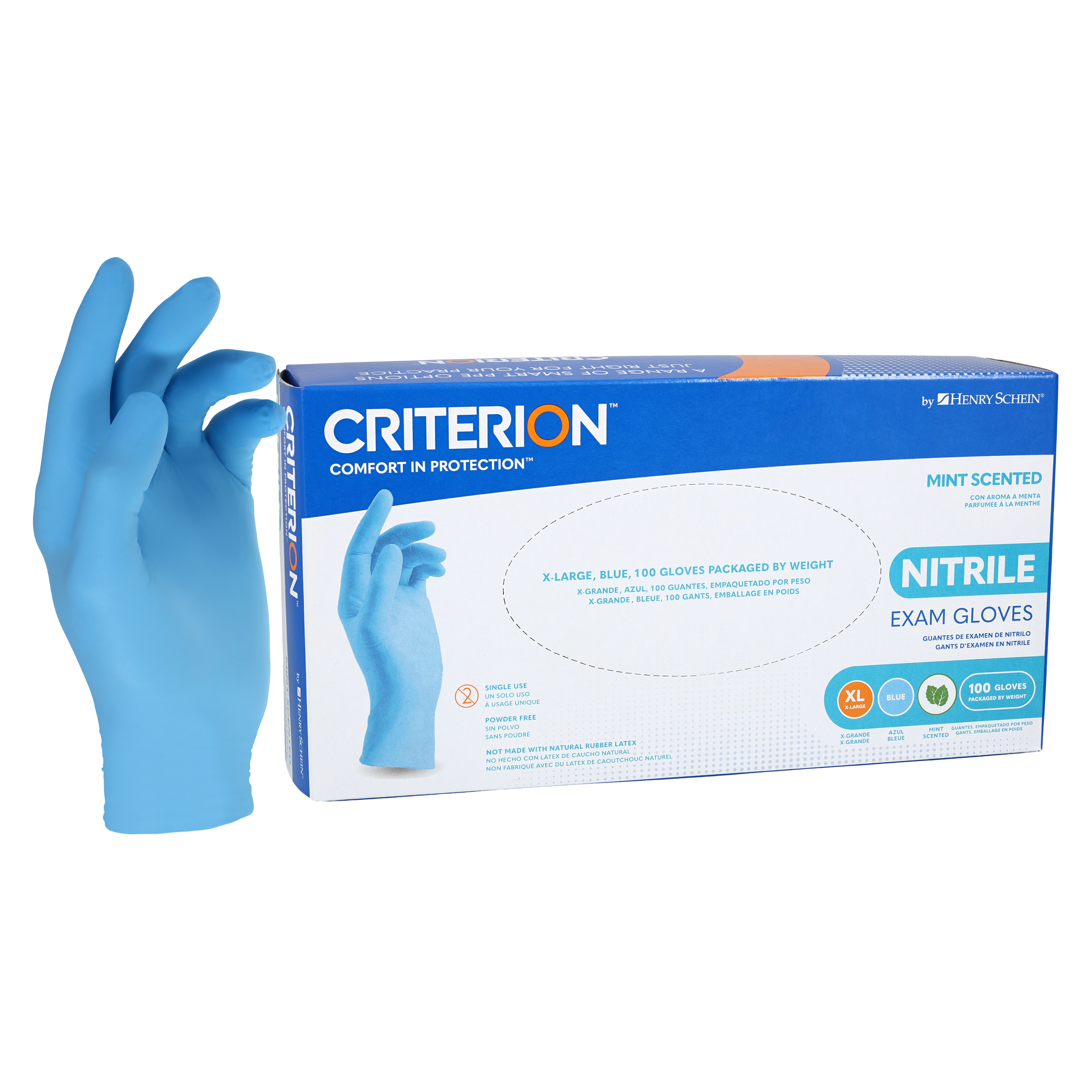 Criterion Nitrile Exam Gloves X-Large Blue Non-Sterile 100/Bx