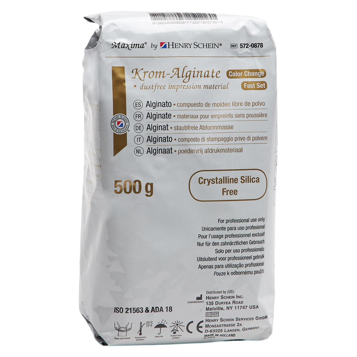 Maxima Krom Alginate Plus Dust Free Alginate Refill Fast Set 500g/Bg
