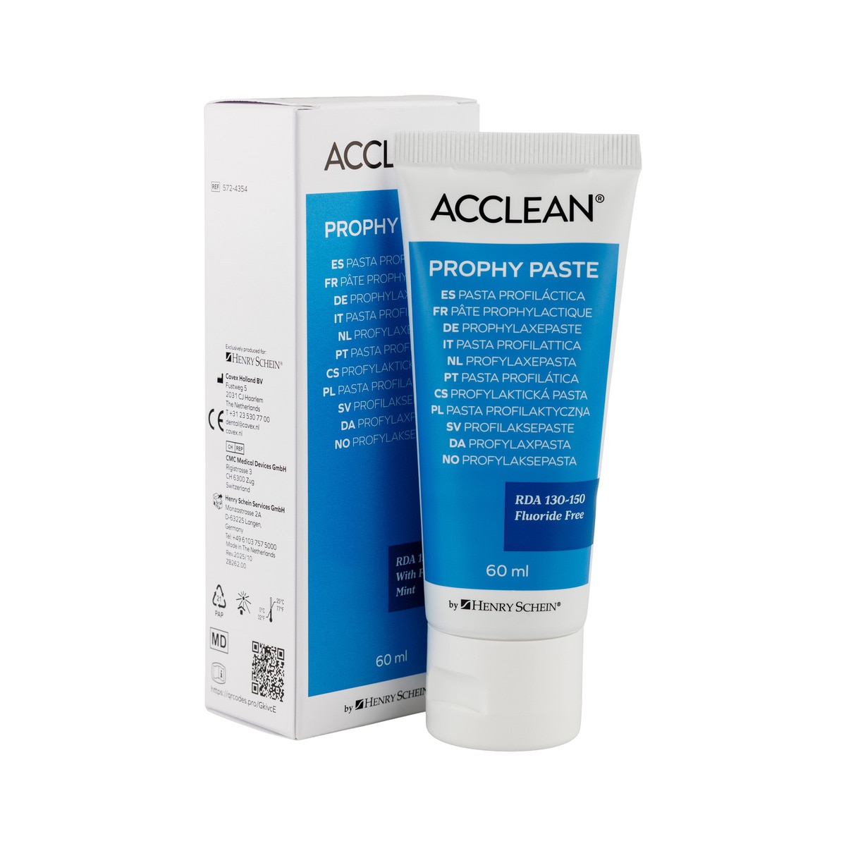 Acclean Prophy Paste Fluoride - Mint - RDA 130-150, tube 60 ml