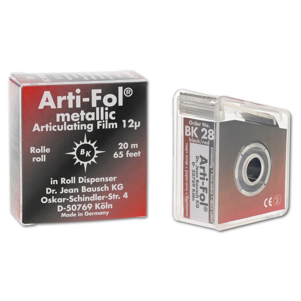 Arti-Fol metaal dubbelzijdig, 12 micron - BK28, zwart/rood