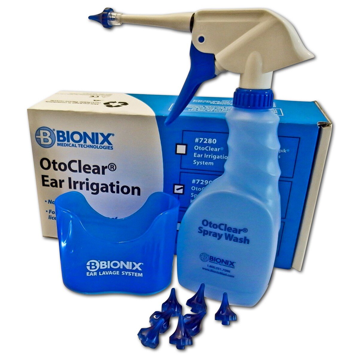 Otoclear oorspoeling - Otoclear set, 20 tips + fles + opvang bekken