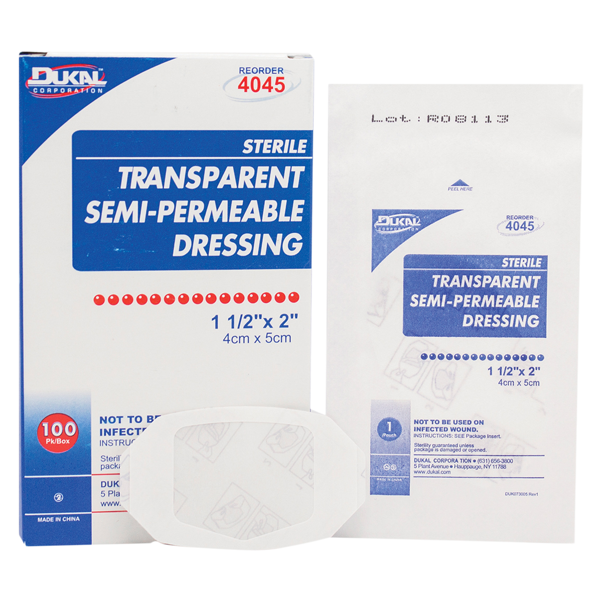 Film Gauze Dressing 1-1/2x2" Sterile Adhesive Transparent LF