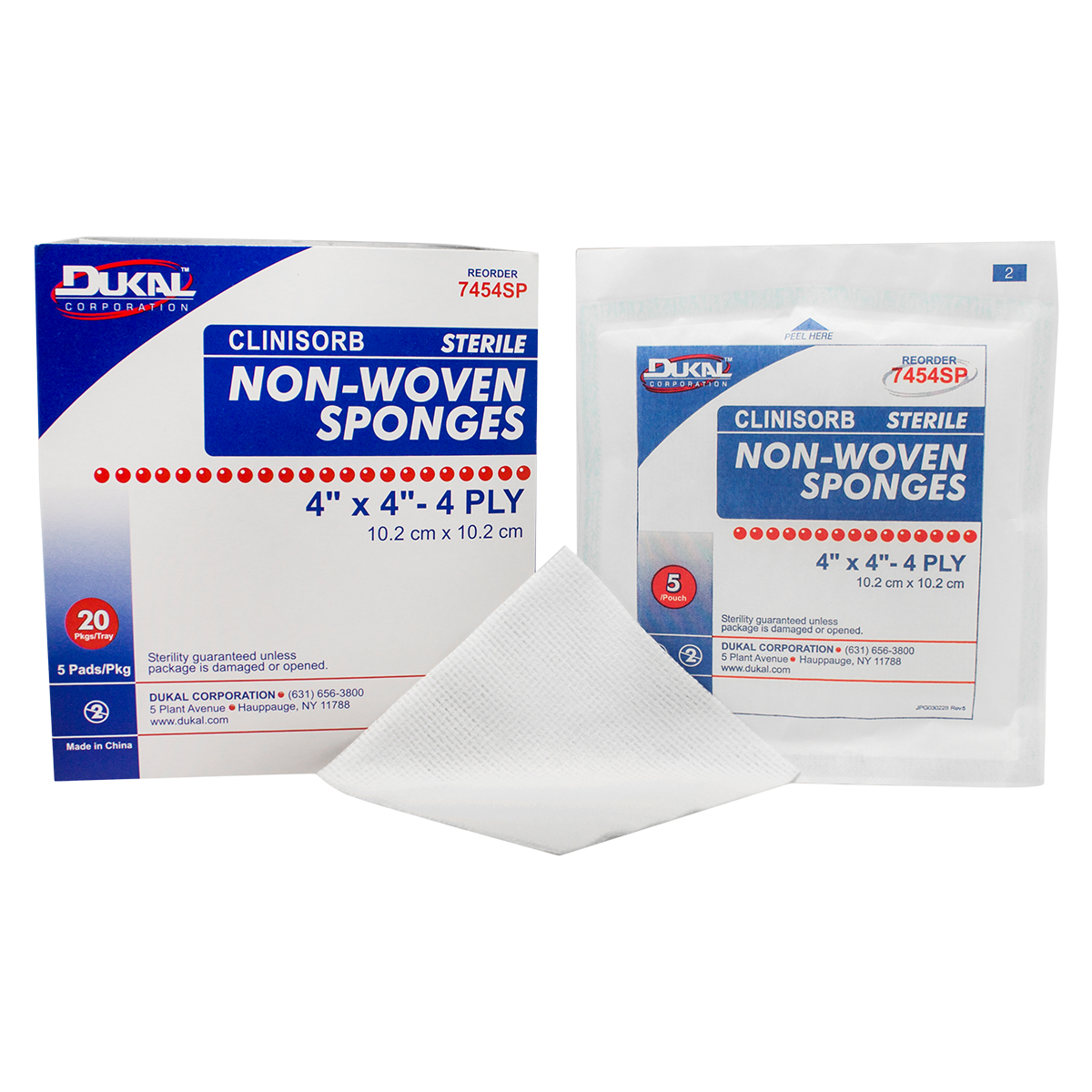 Cotton Non-Woven Sponge 4x4" 4 Ply Sterile