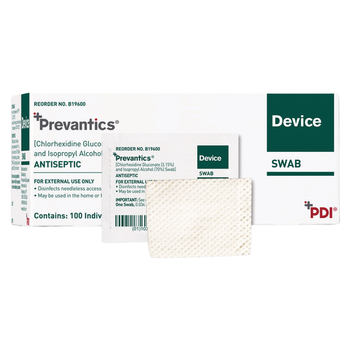 Prevantics Device Swab 1.59 in x 1.31 in 100/Bx