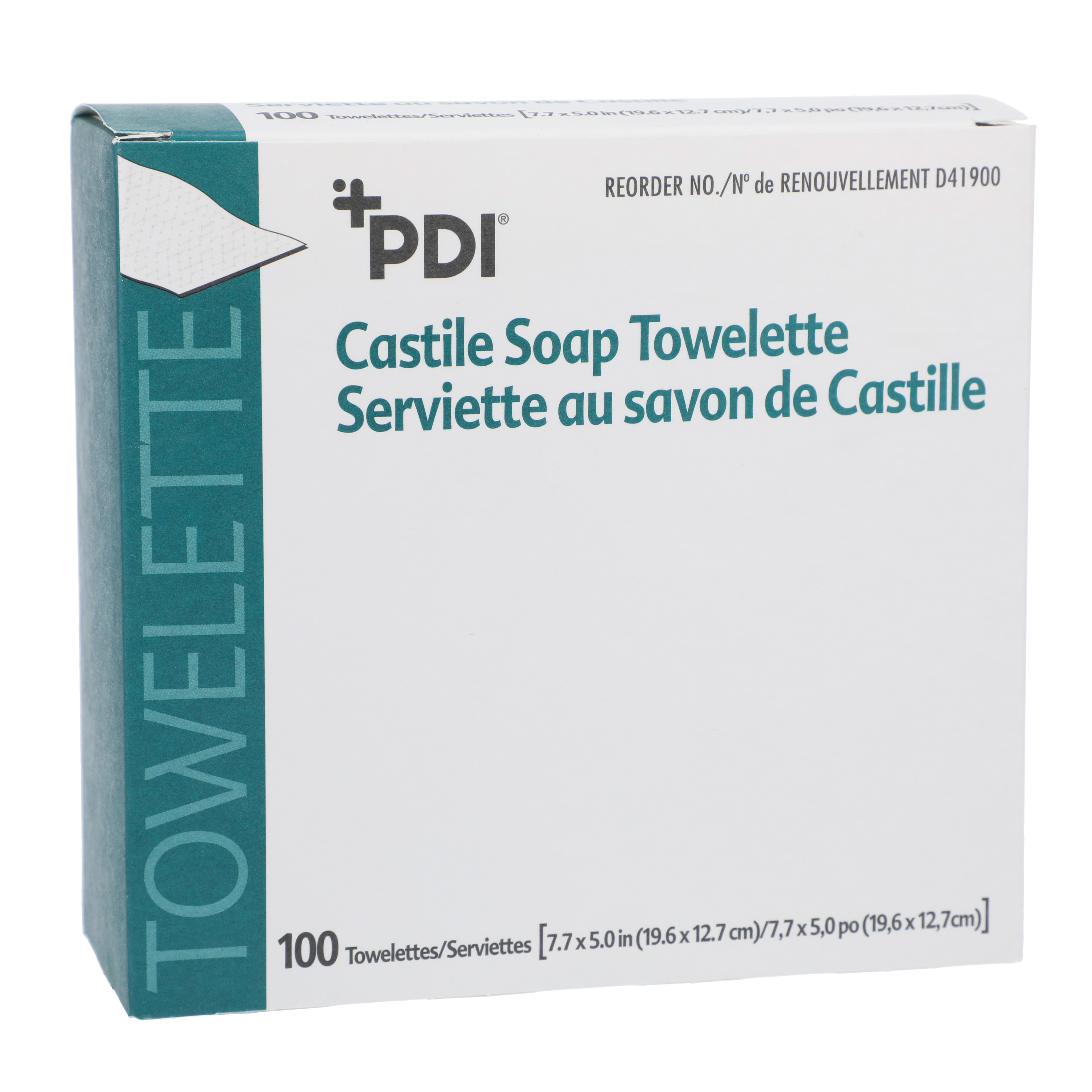 Castile Soap Towelette White/Green 7.7x5" 100/Bx