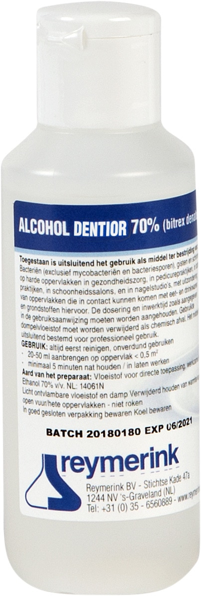 Alcohol Dentior 70% - alcohol 70%, Flesje 100ml