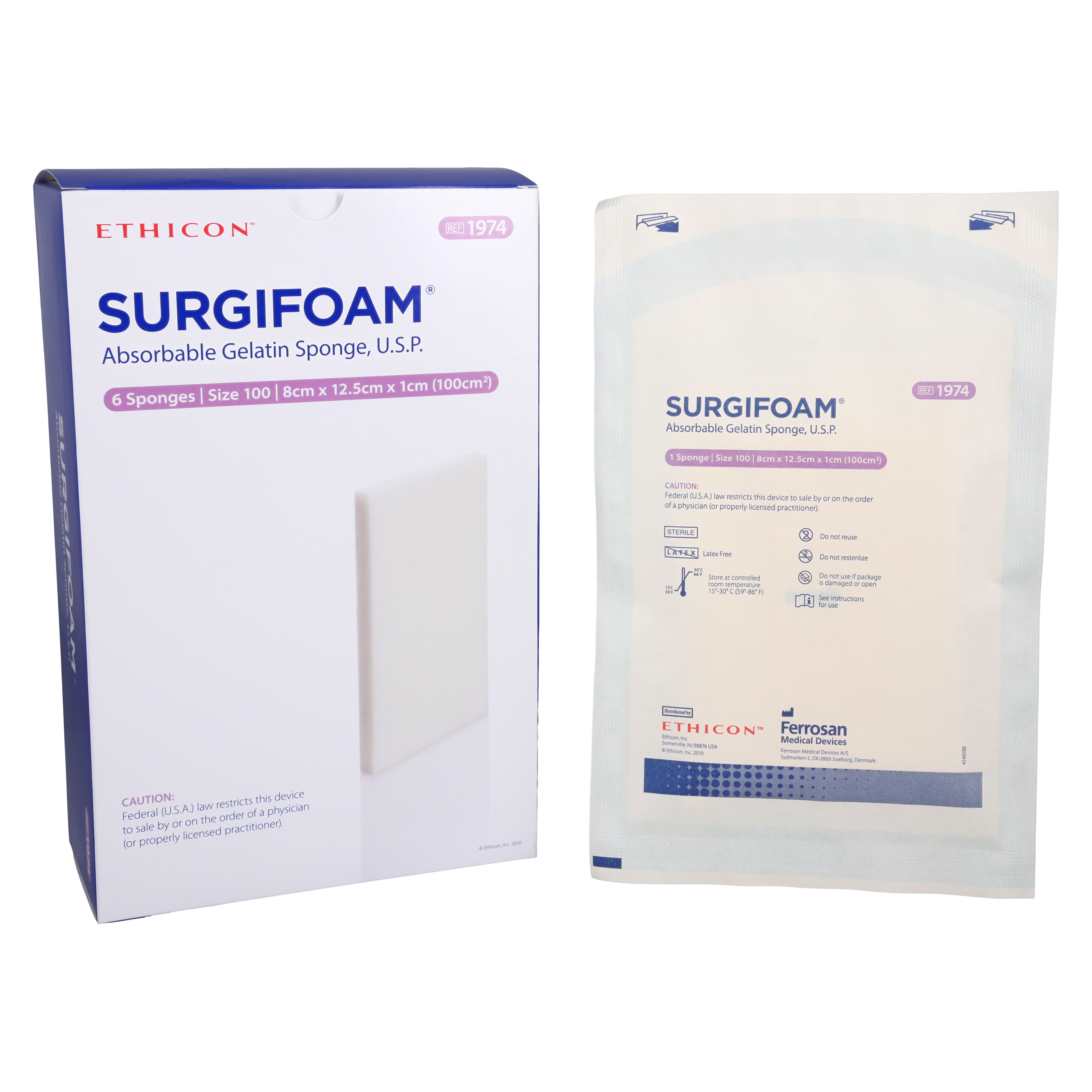 Surgifoam Hemostatic Gelatin Sponge 10mm