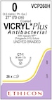 Vicryl Plus Suture 0 27" Triclosan/Polyglactin 910 Braid CT-1 Undyed 36/Bx