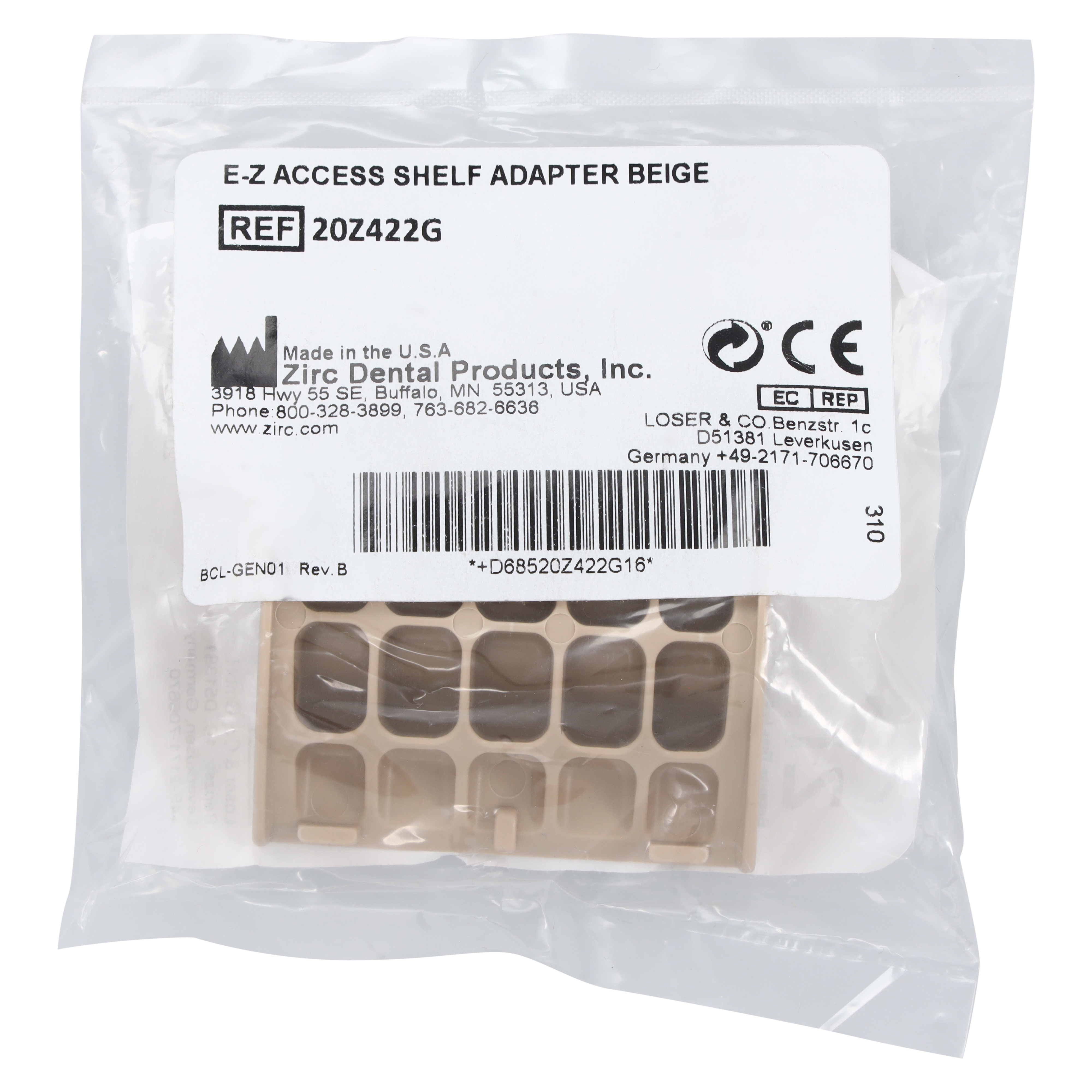 Zirc E-Z Access Shelf Adaptor Beige Ea