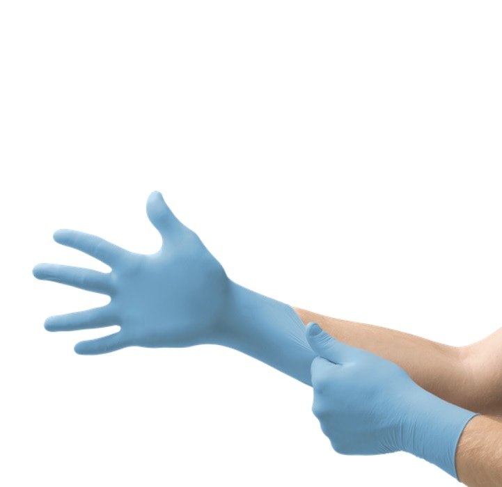 MICROFLEX Versatility Nitrile Exam Gloves Small Standard Light Blue Non-Sterile