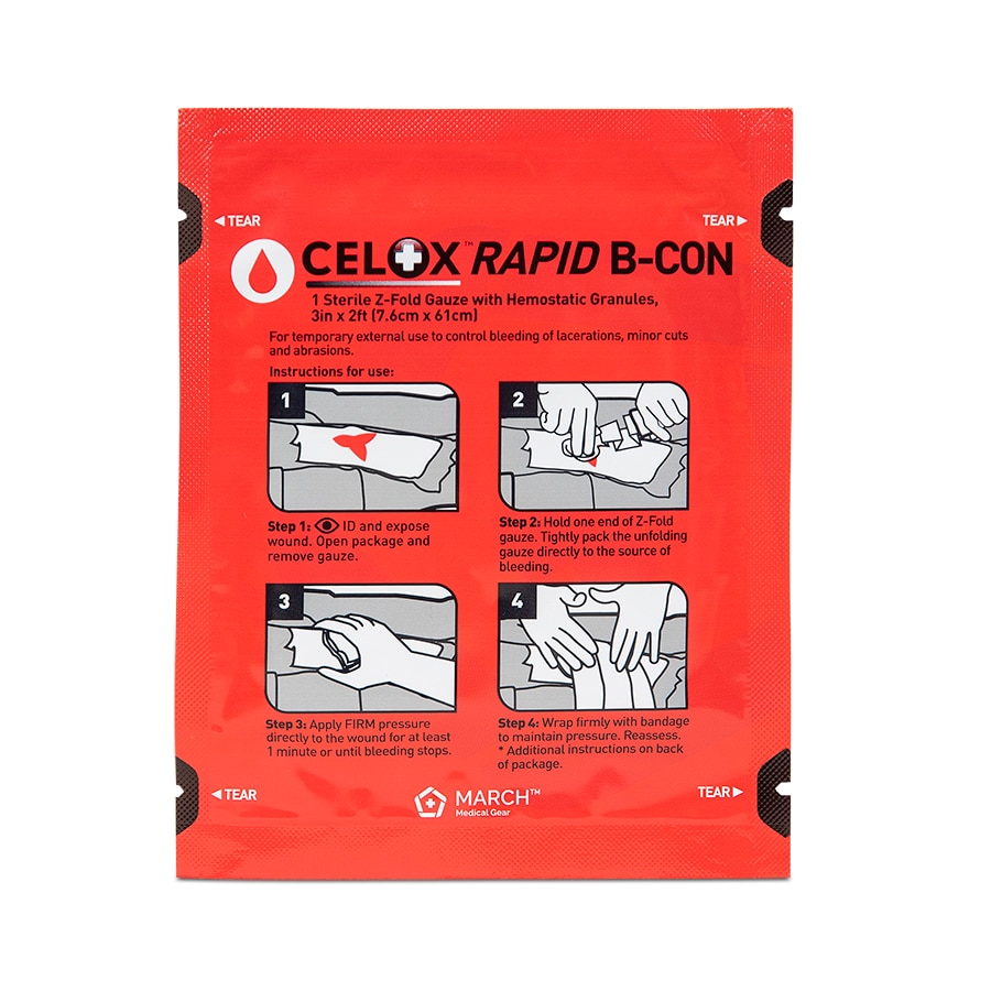 Celox Rapid B-CON Hemostatic Gauze Ea