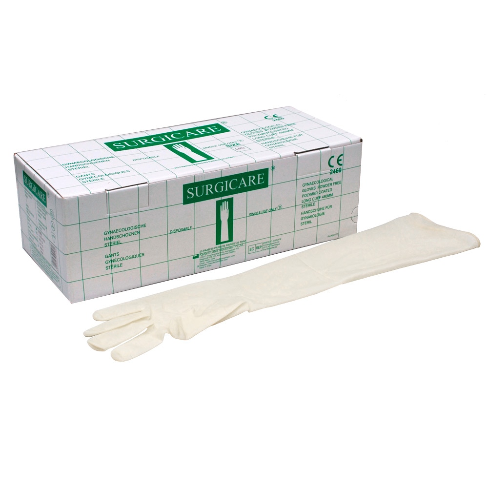 Gynaecologische handschoen latex PV steriel - S, per 25 paar