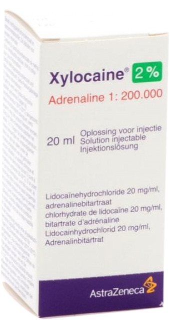 Xylocaine/adrenaline 2% fles - flesje 20 ml