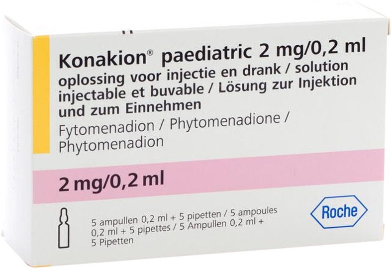 Konakion (vitamine K) kind 2 mg/0,2 ml - 5 ampullen à 0,2 ml