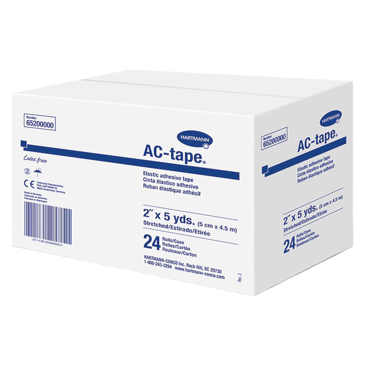 AC Athletic Tape Cotton/Elastic 2"x5yd White Non-Sterile 24/Ca