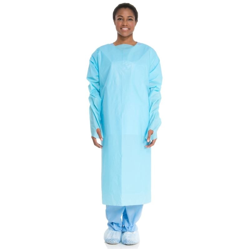 Gown Plastic Film X-Large Blue 60/Ca