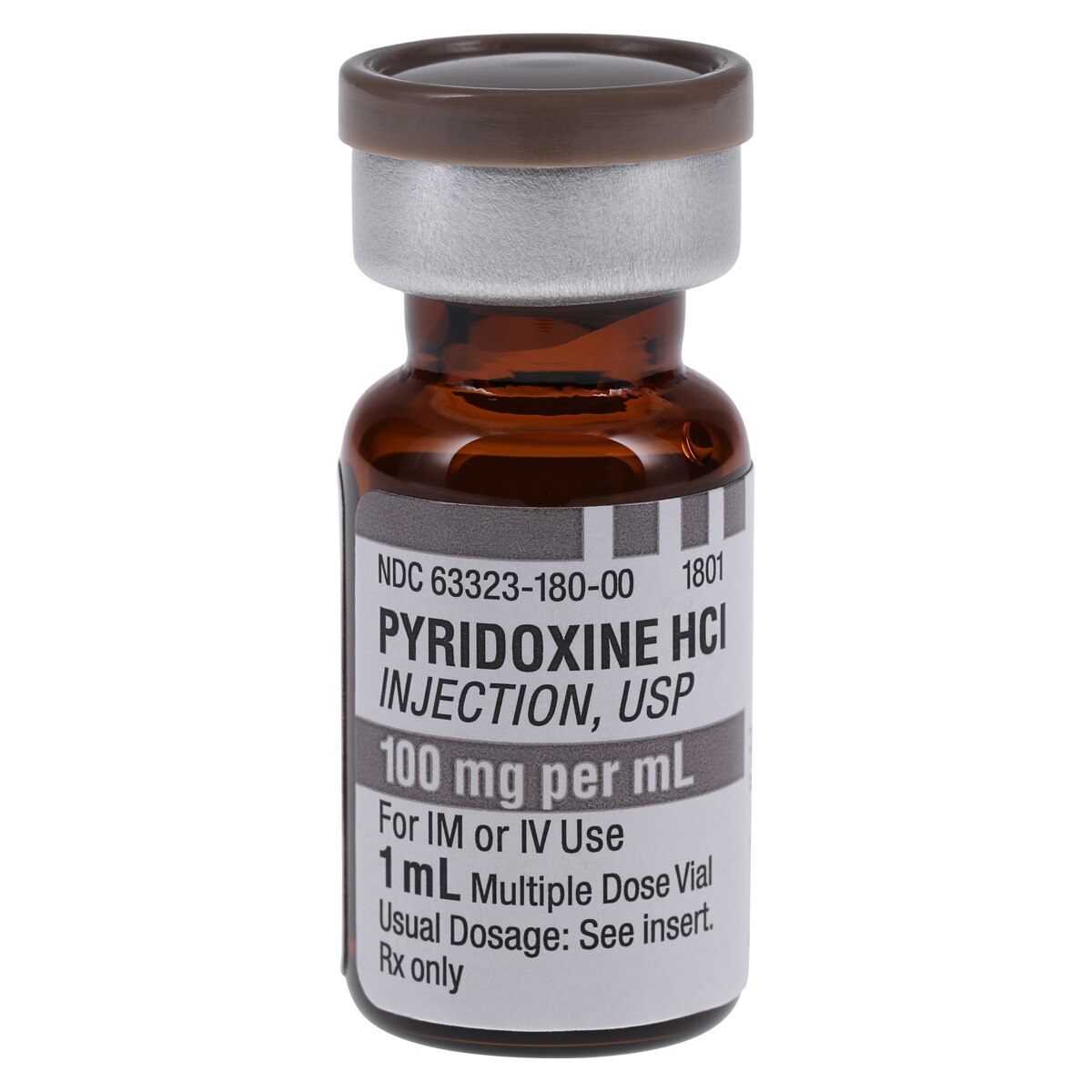 Pyridoxine HCl Injection 100mg/mL SDV 1mL 25/Package