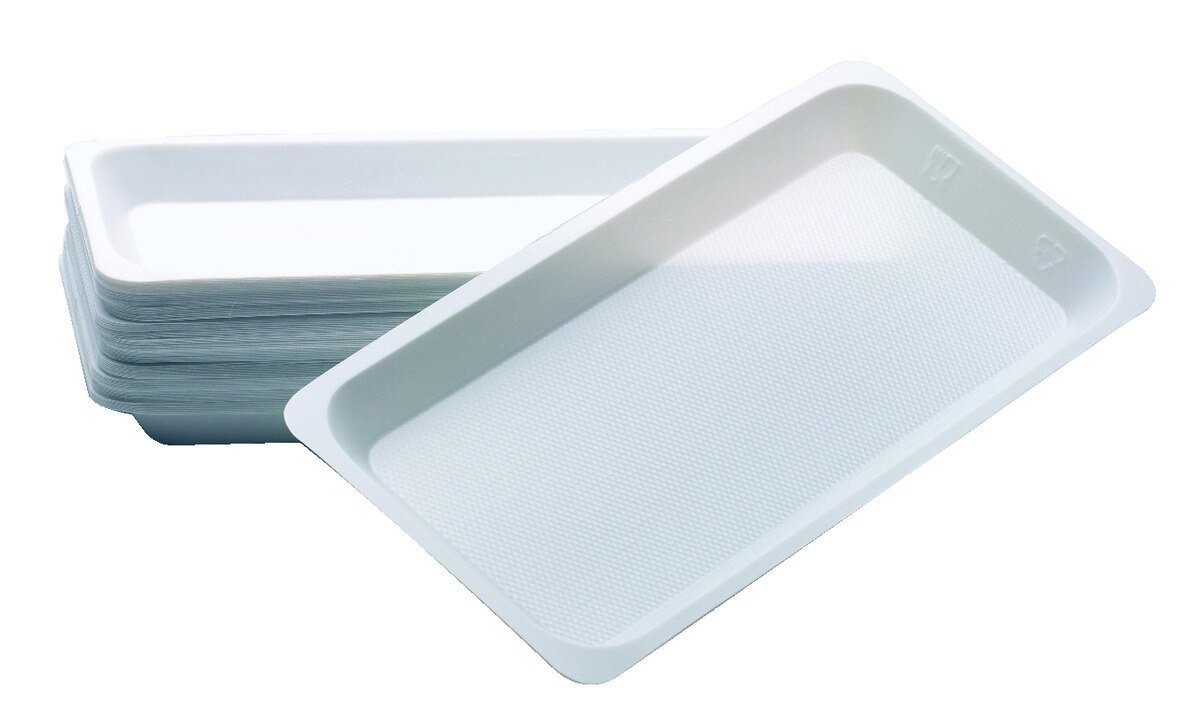 Plateaux jetables non compartimentés - Simples granuleux 20x10 - Lot de 400