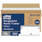 Essuie-mains pliés en Z TORK - Le carton de 15 paquets (3750) - Blanc