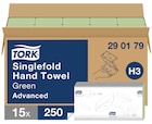 Essuie-mains pliés en Z TORK - Le carton de 15 paquets (3750) - Vert