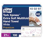 Essuie-mains enchevêtrés extra-doux TORK - Carton de 21 paquets de 100 (2100)