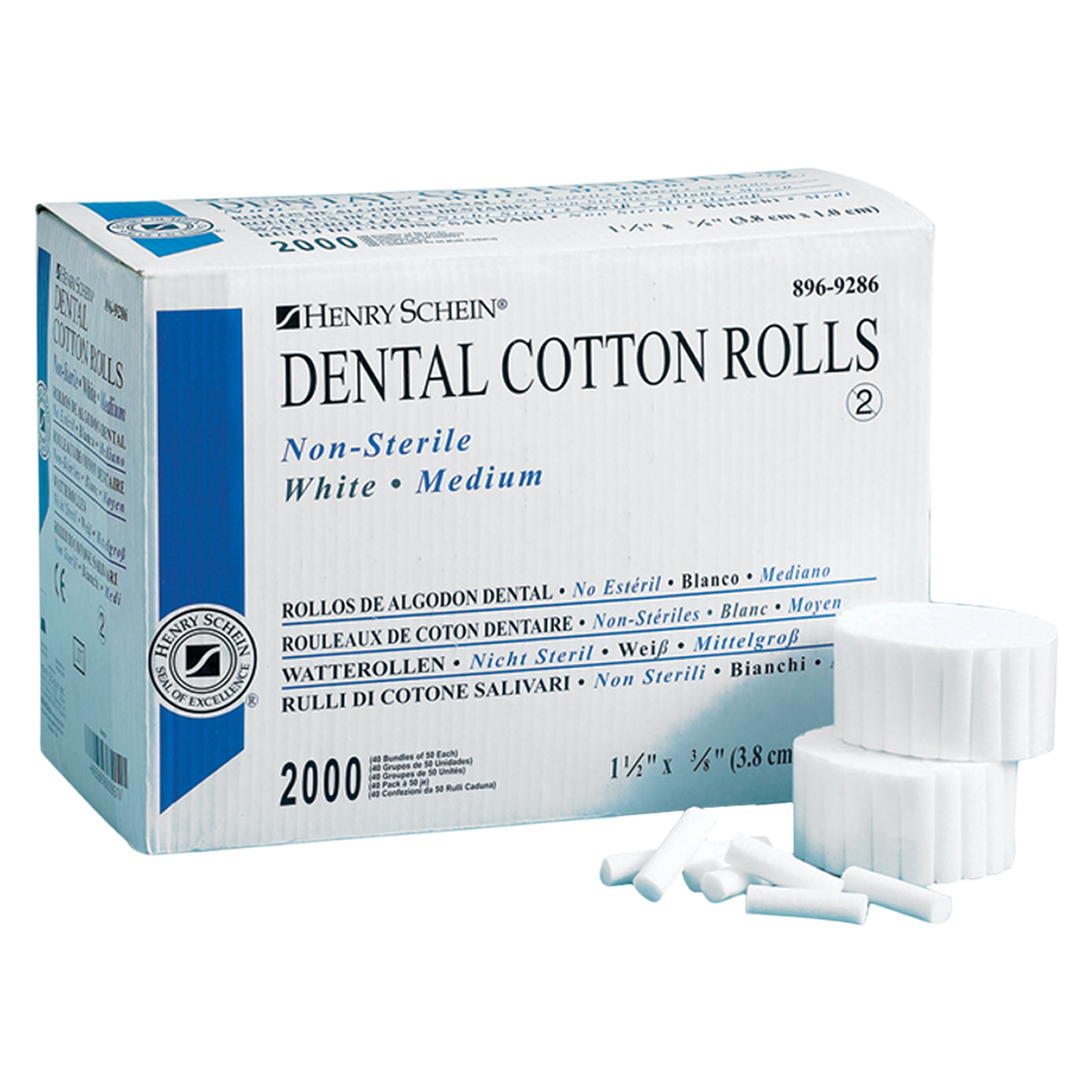 Premium Cotton Roll 1.5 in Non Sterile 2000/Bx