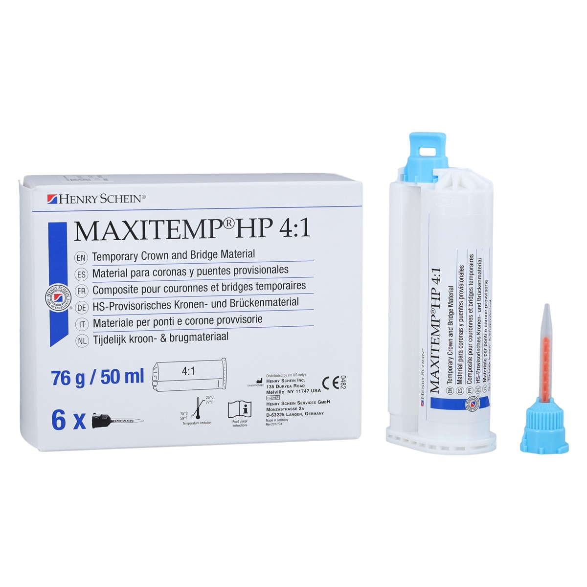 MaxiTemp HP Temporary Material 50 mL Shade A3.5 Cartridge Kit