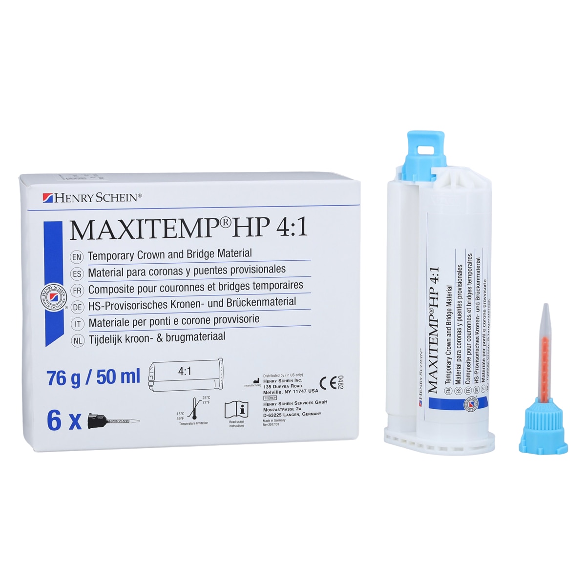 MaxiTemp HP Temporary Material 50 mL Shade A3 Cartridge Kit