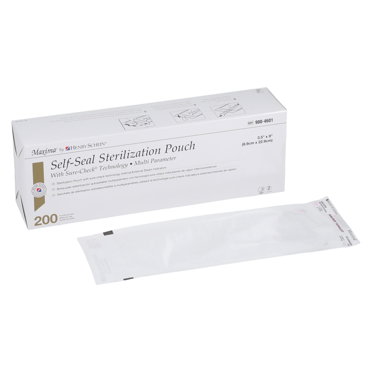Maxima Multi Parameter Sterilization Pouch 3.5 in x 9 in 200/Bx