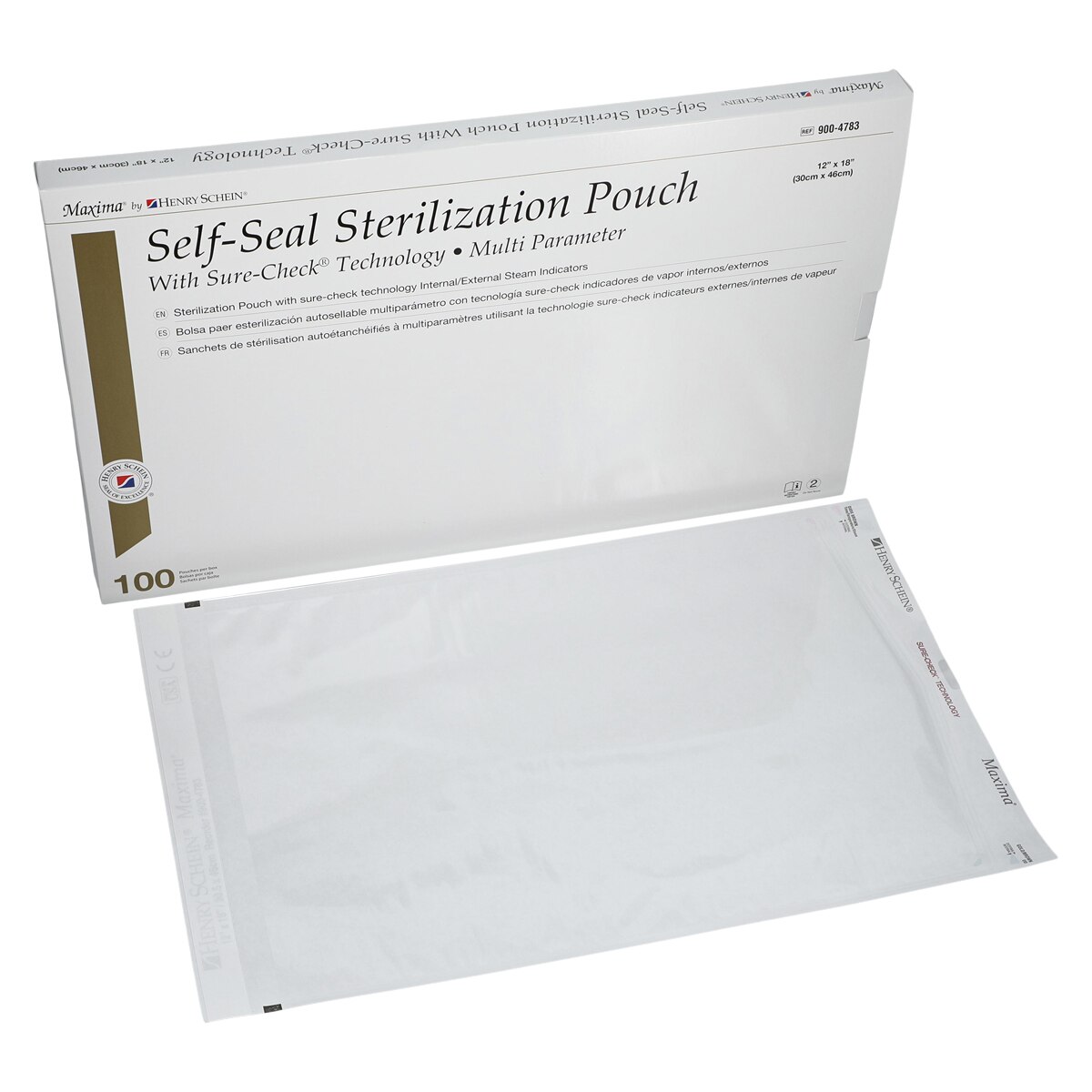 Maxima Multi Parameter Sterilization Pouch 12 in x 18 in 100/Bx