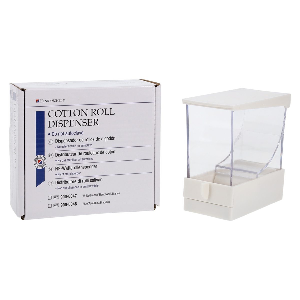 Cotton Roll Deluxe Dispenser White Acrylic Ea