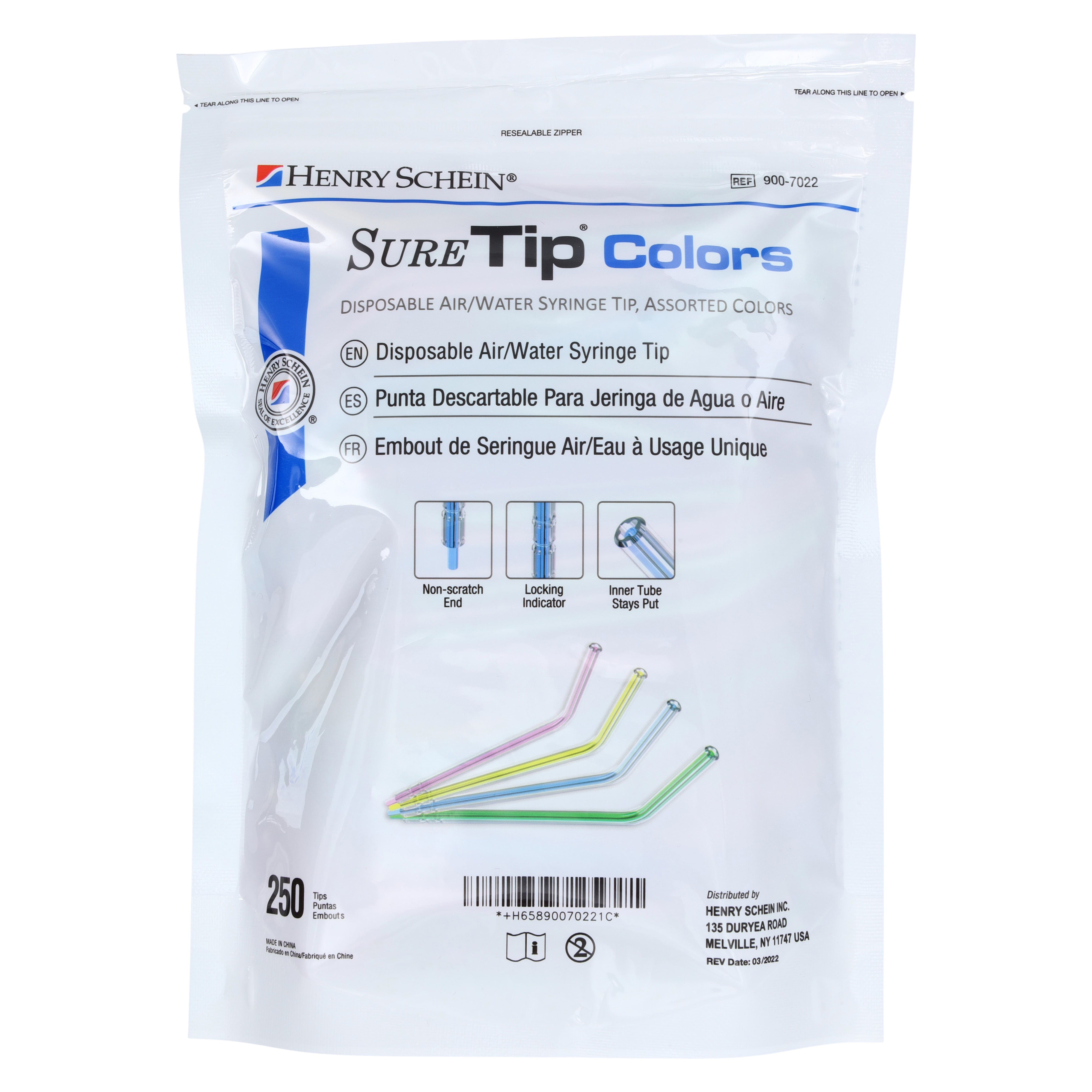 Sure Tips Sure Tip Colors 9007022 Air / Water Syringe Tip - Henry Schein