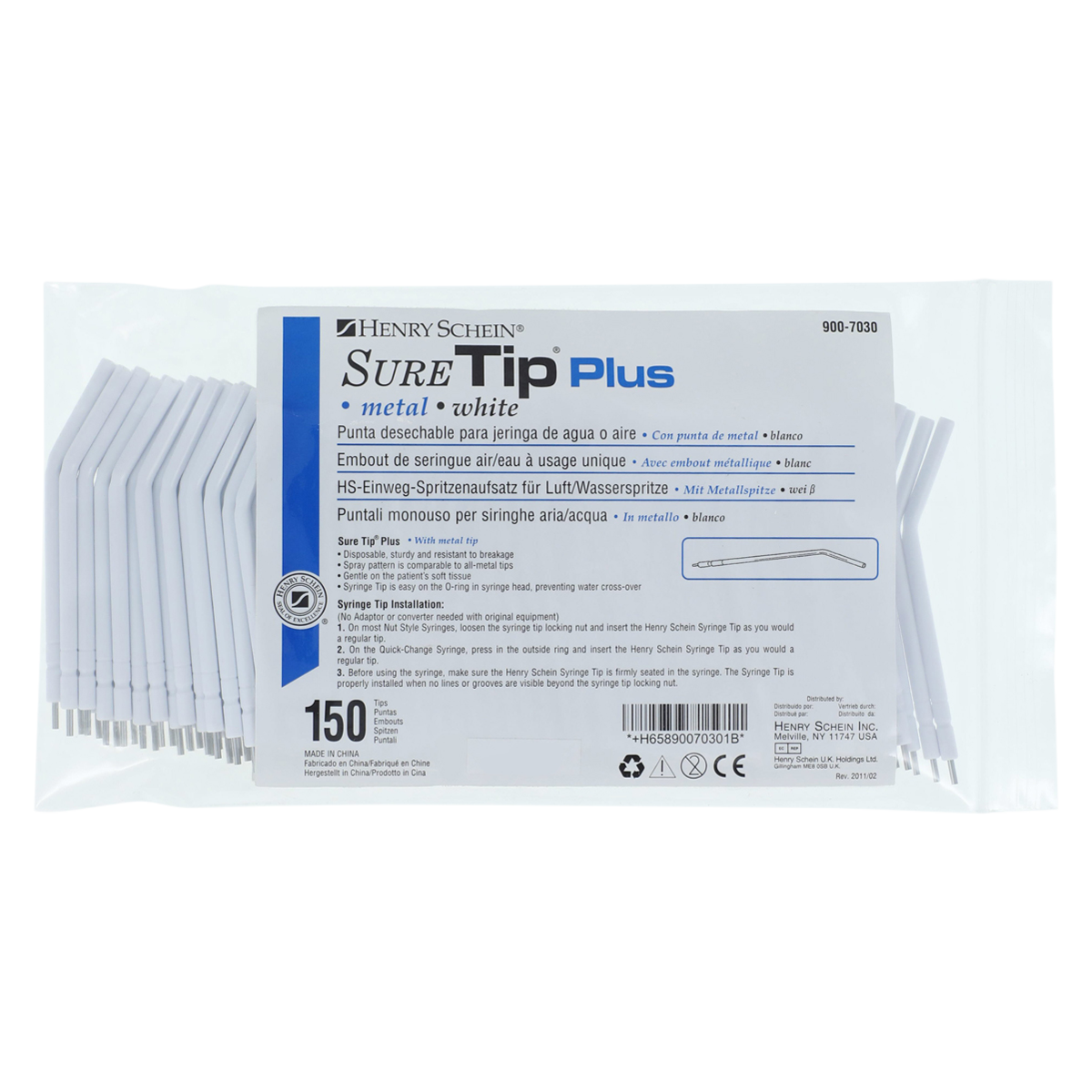 Sure Tip Plus Air / Water Tip White 150/Pk