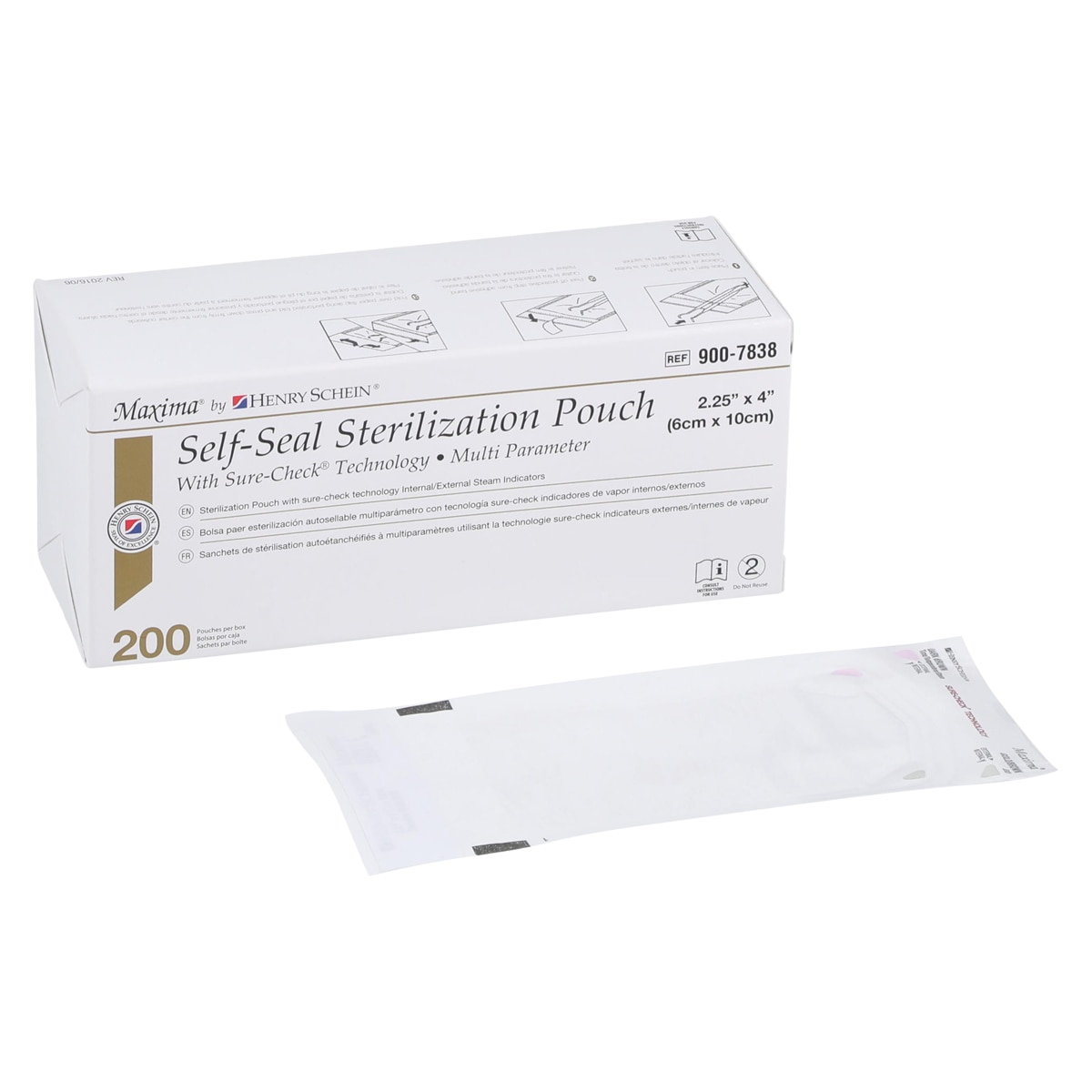 Maxima Sterilization Pouch 2.25 in x 4 in 200/Bx
