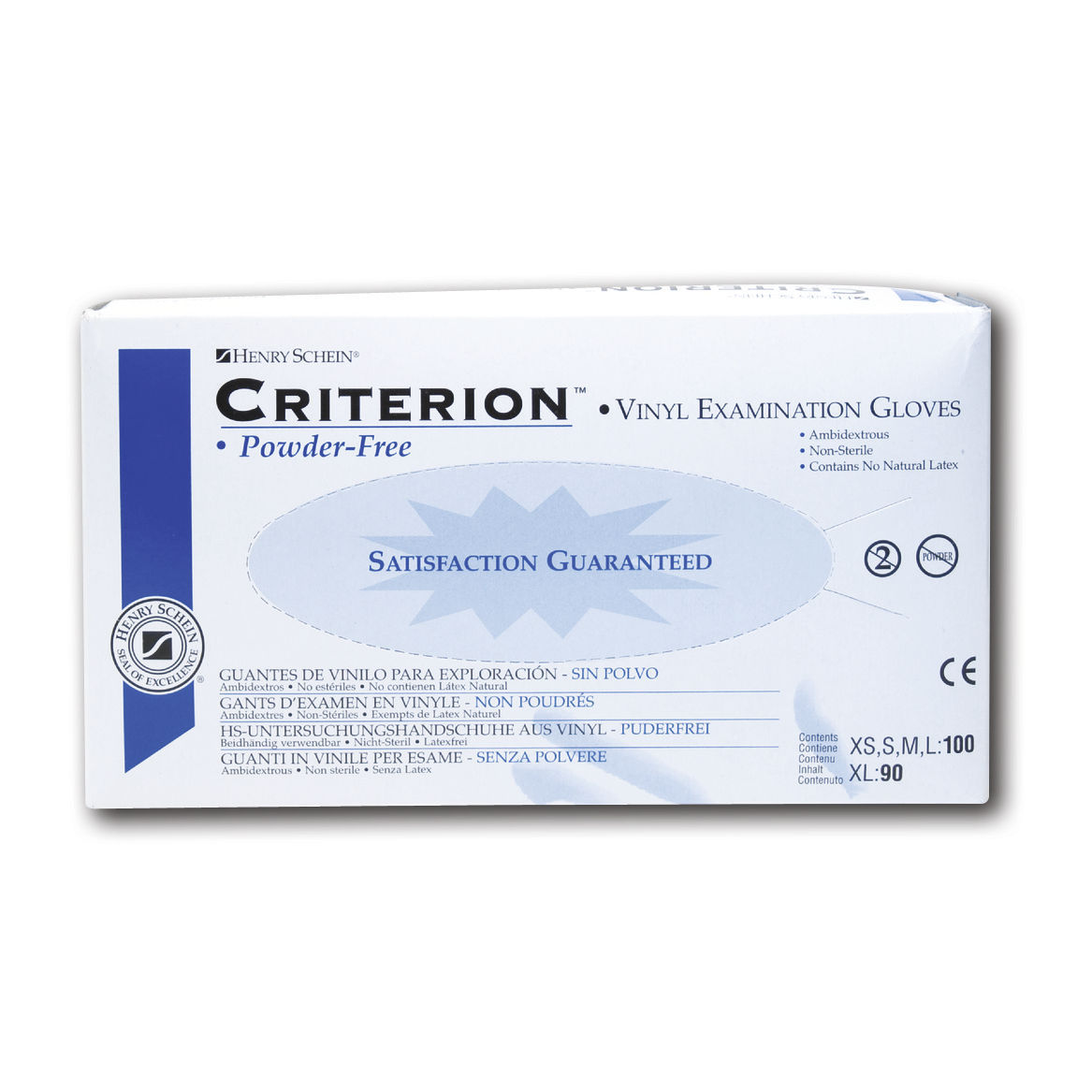 Criterion Vinyl Gloves Powder Free - M, 100 stuks