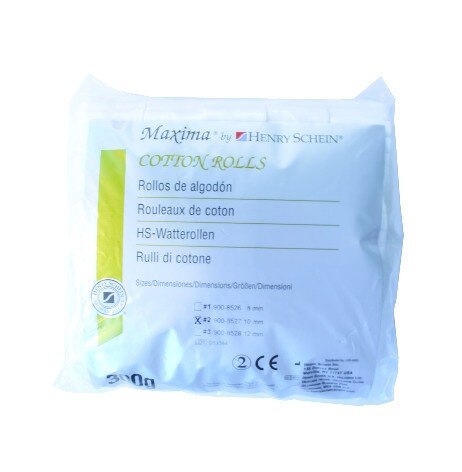 Rouleaux de coton HENRY SCHEIN Taille 2 - Sachet de 300 g