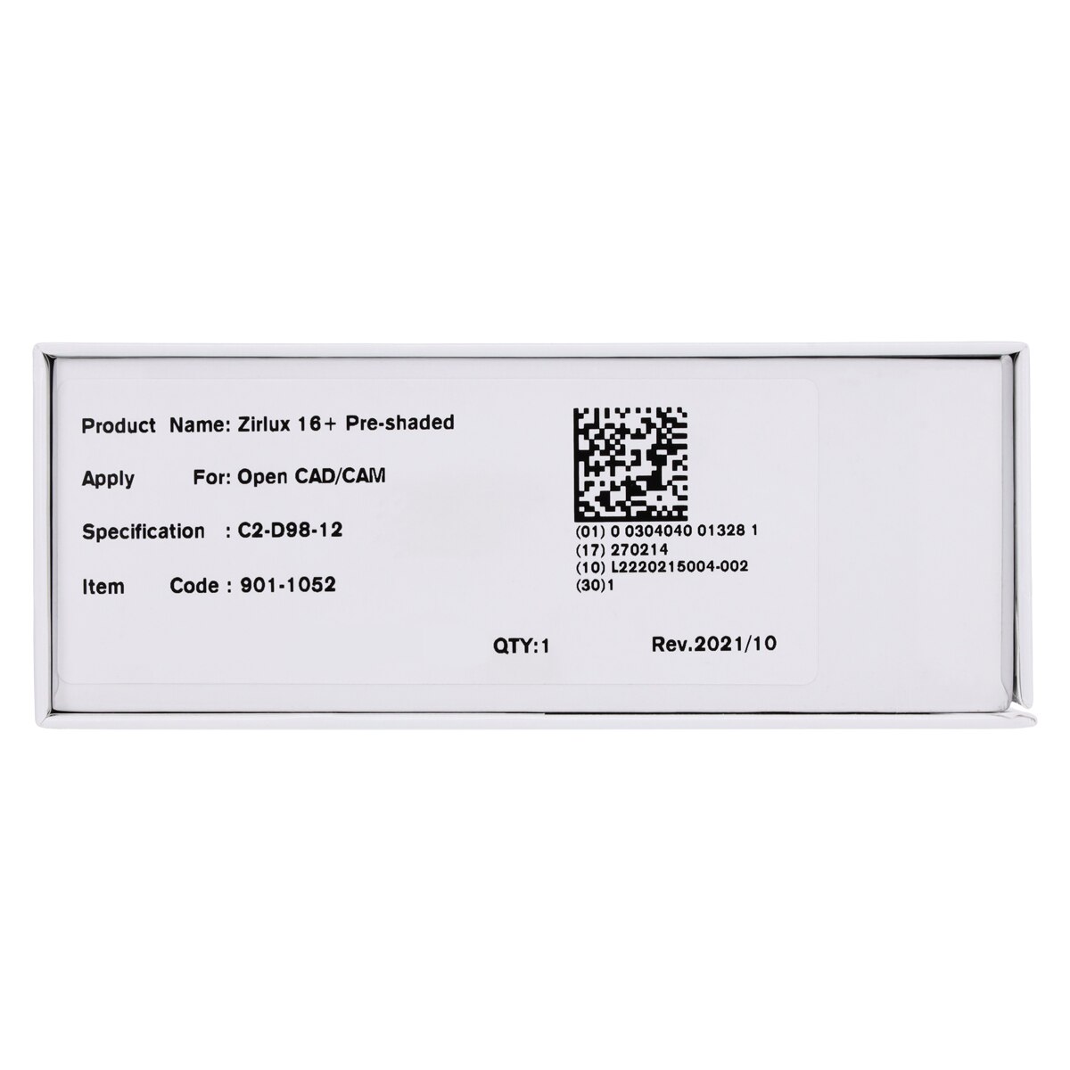 Zirlux16+ Zirconia Disc Preshaded C2 98x12 Ea