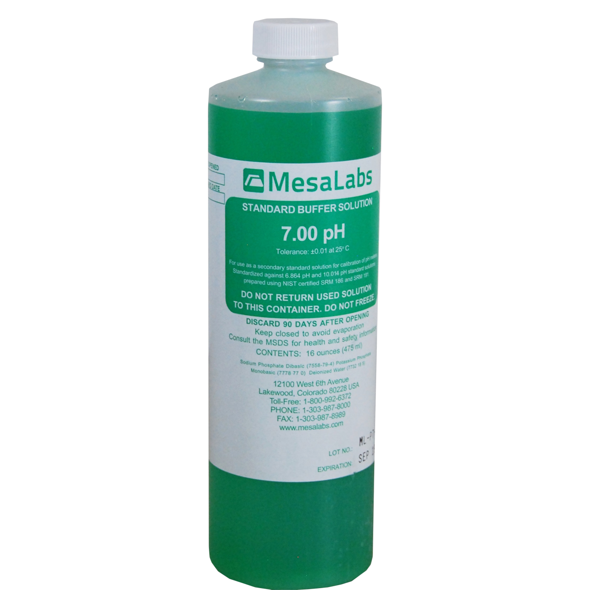 Buffer Solution pH 7.0 16oz Each