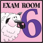Exam Room Sign Flat Surface Mount Lamb/Pink Plastic Ea