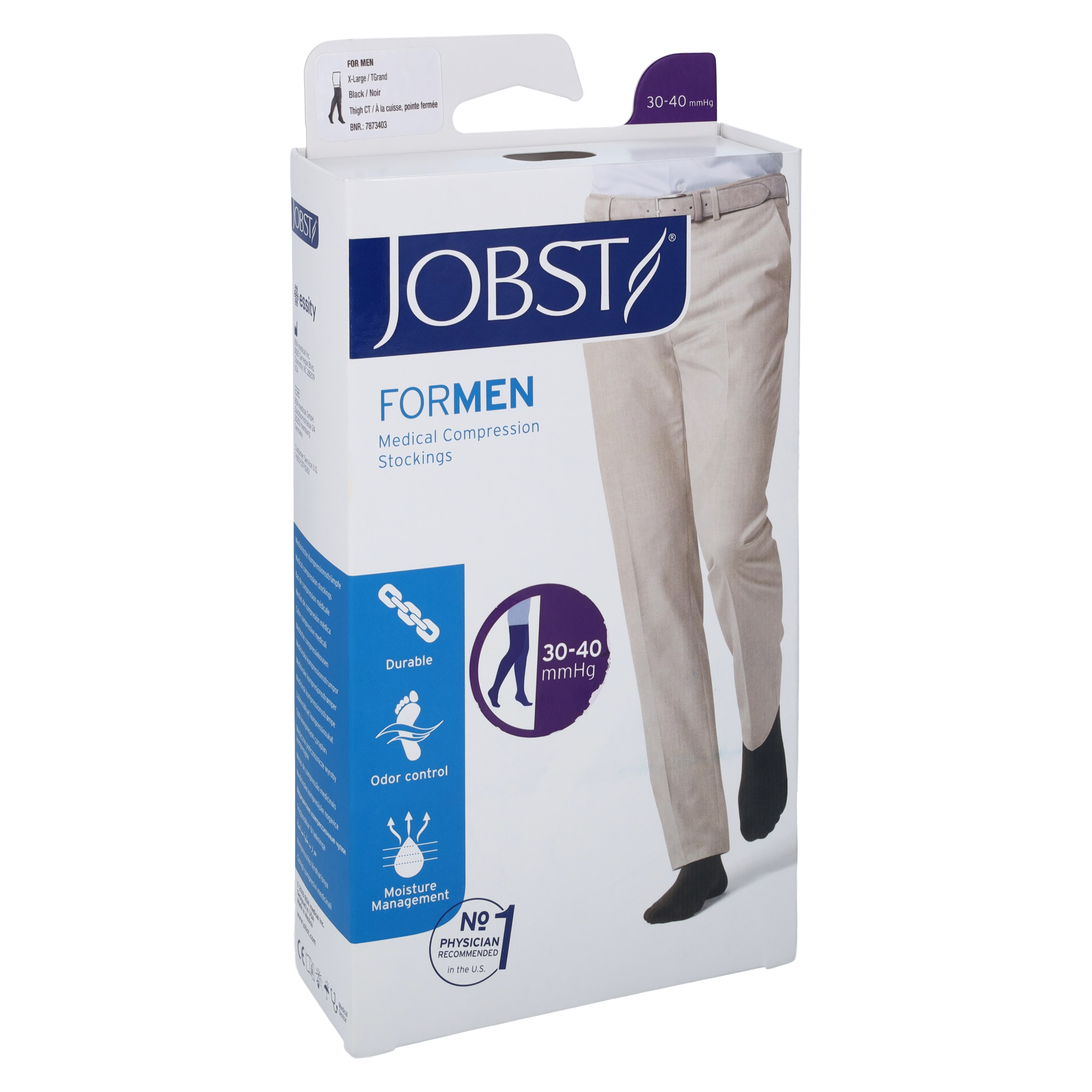 Jobst forMen Compression Socks Thigh High XL Black