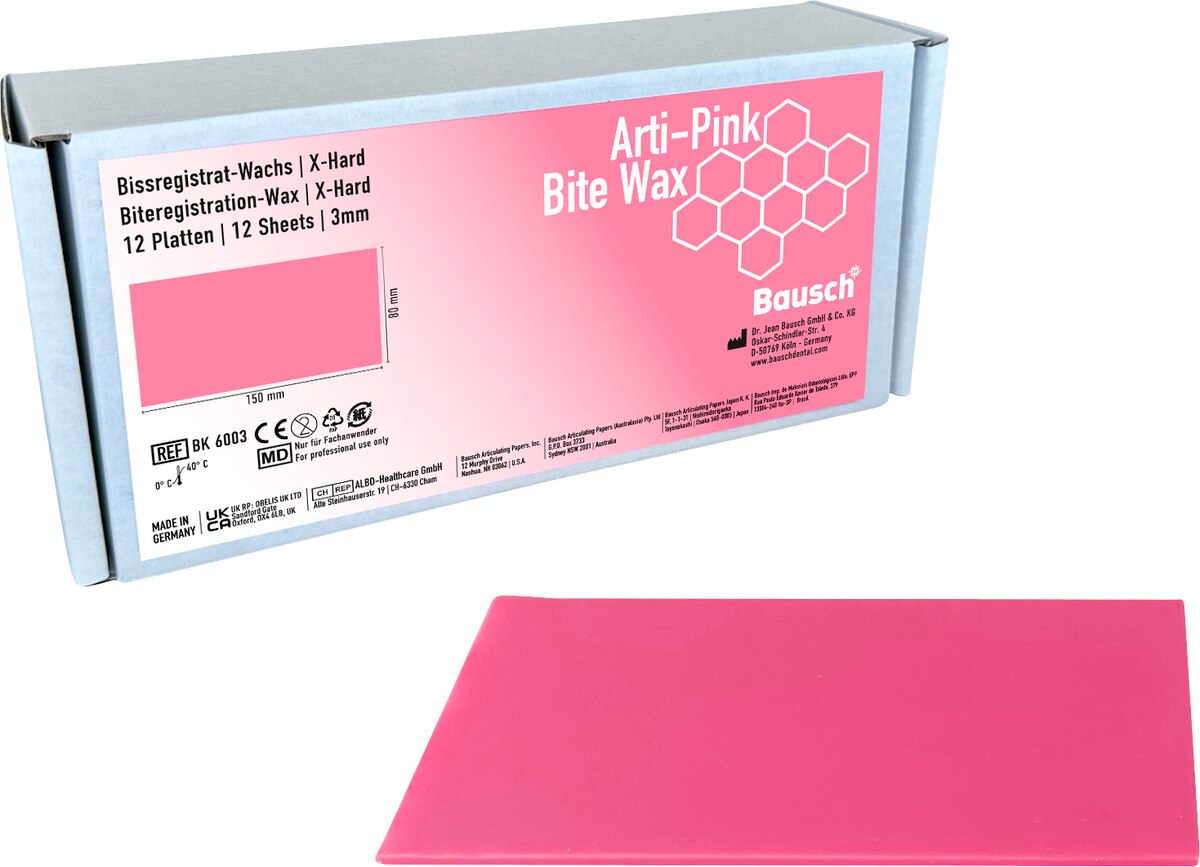 Arti-Pink Bite Wax x-hard - 12 platen