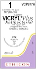 Coated Vicryl Plus Suture 1 36" Triclosan/Polyglactin 910 Braid CTX Undyed 36/Bx