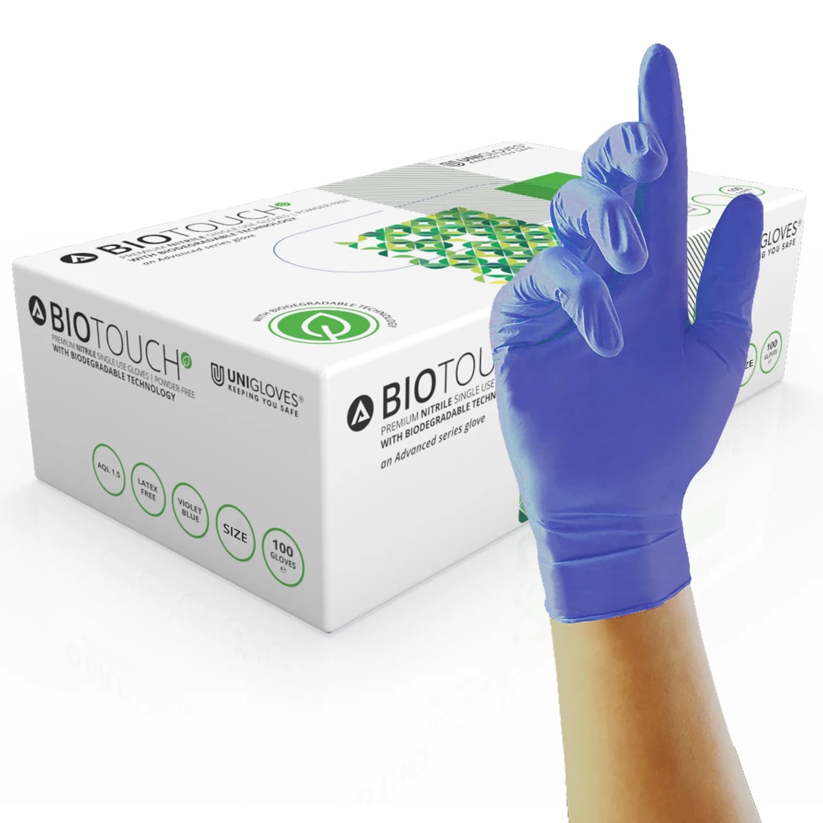Biologisch afbreekbare Nitrile handschoenen, Biotouch - Xl, per 100 stuks