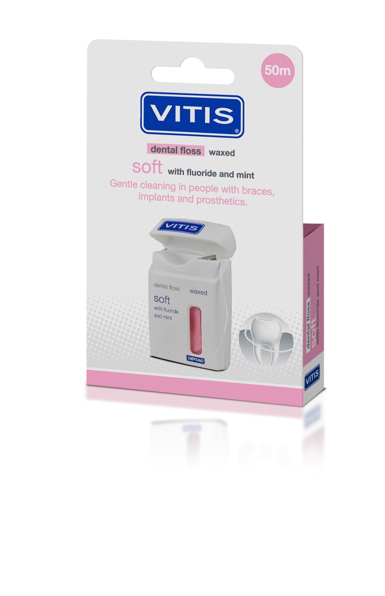 VITIS Floss Soft Waxed Mint roze 50 m - Per stuk