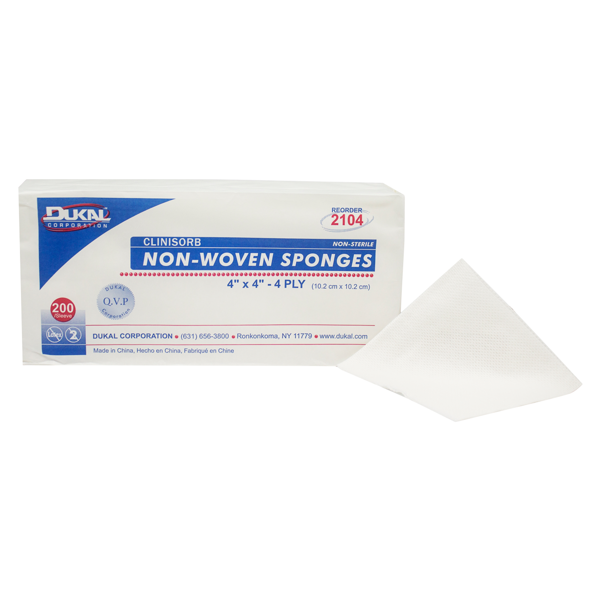 Clinisorb Rayon/Polyester Blend Gauze Sponge 4x4" 4 Ply Non-Sterile LF