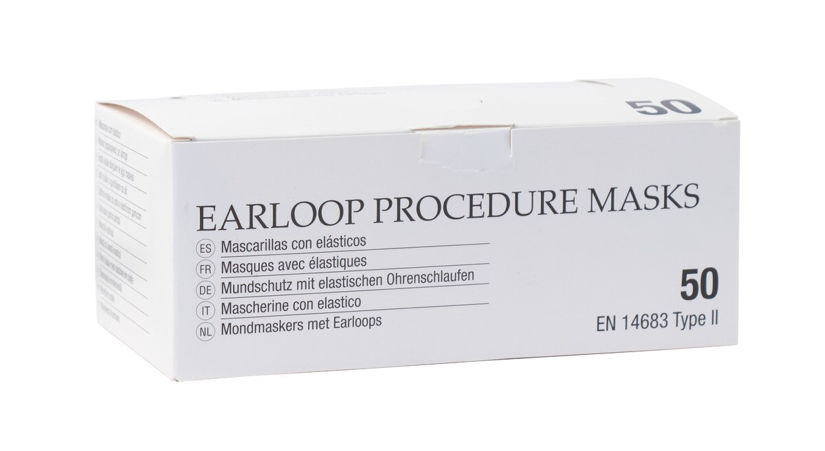 Mondmasker Earloop Type II - Blauw, 50 stuks