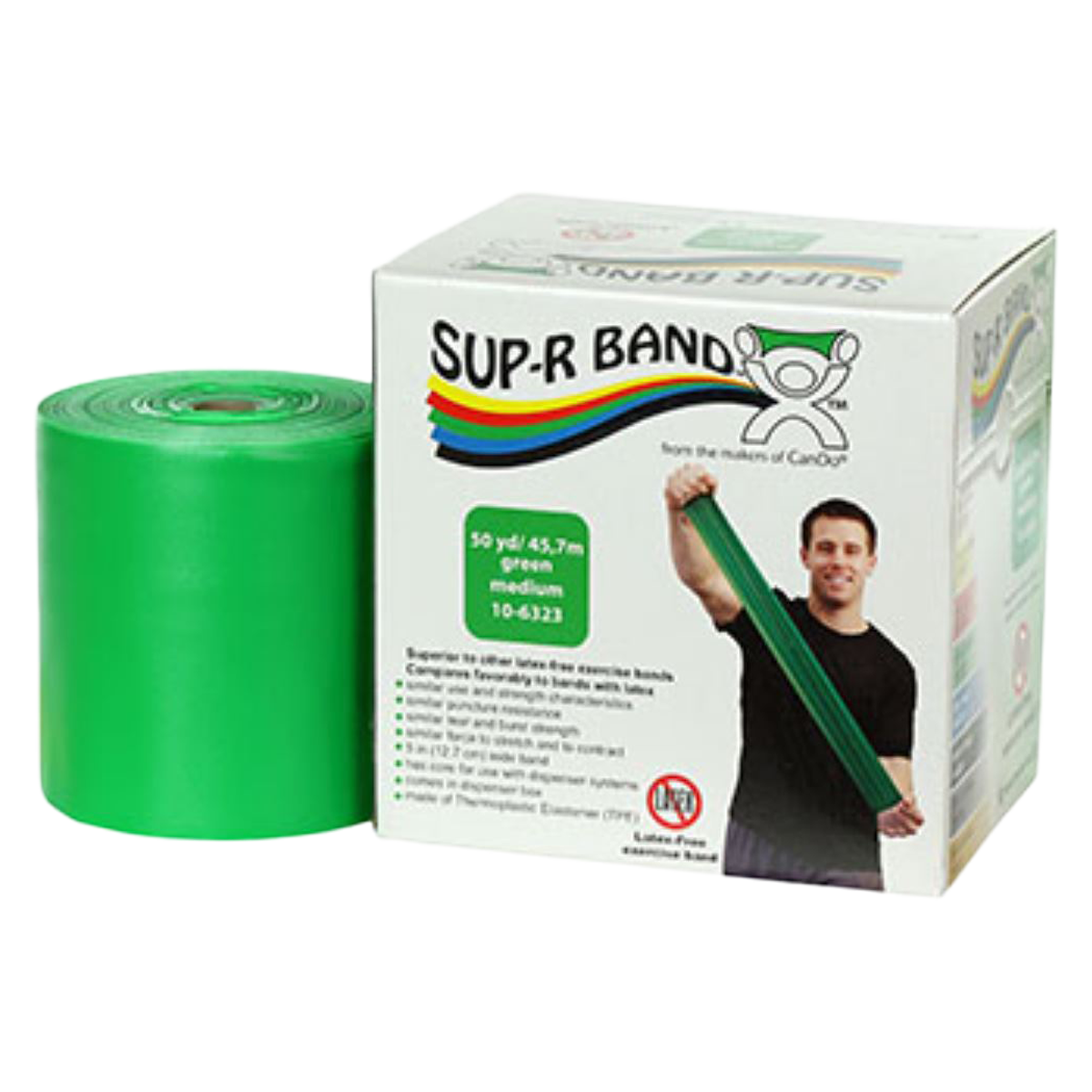 Sup-R Band Exercise Band 50ydx5" Green Medium
