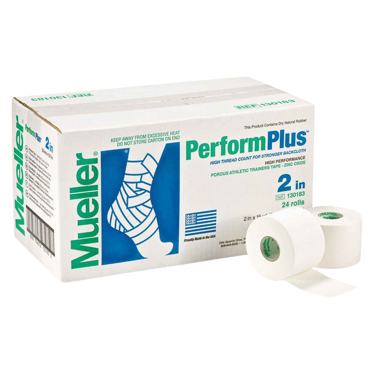 Perform Plus Trainers Tape Cotton/Zinc Oxide 2"x15yd White 24Rl/Ca
