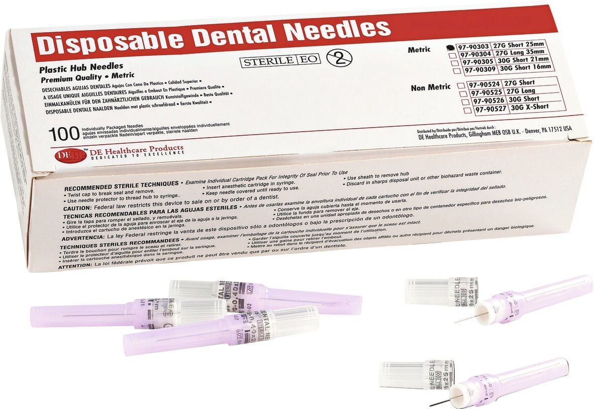 Metrische Injectienaalden - 27G lang, 0,4 x 35 mm, groen